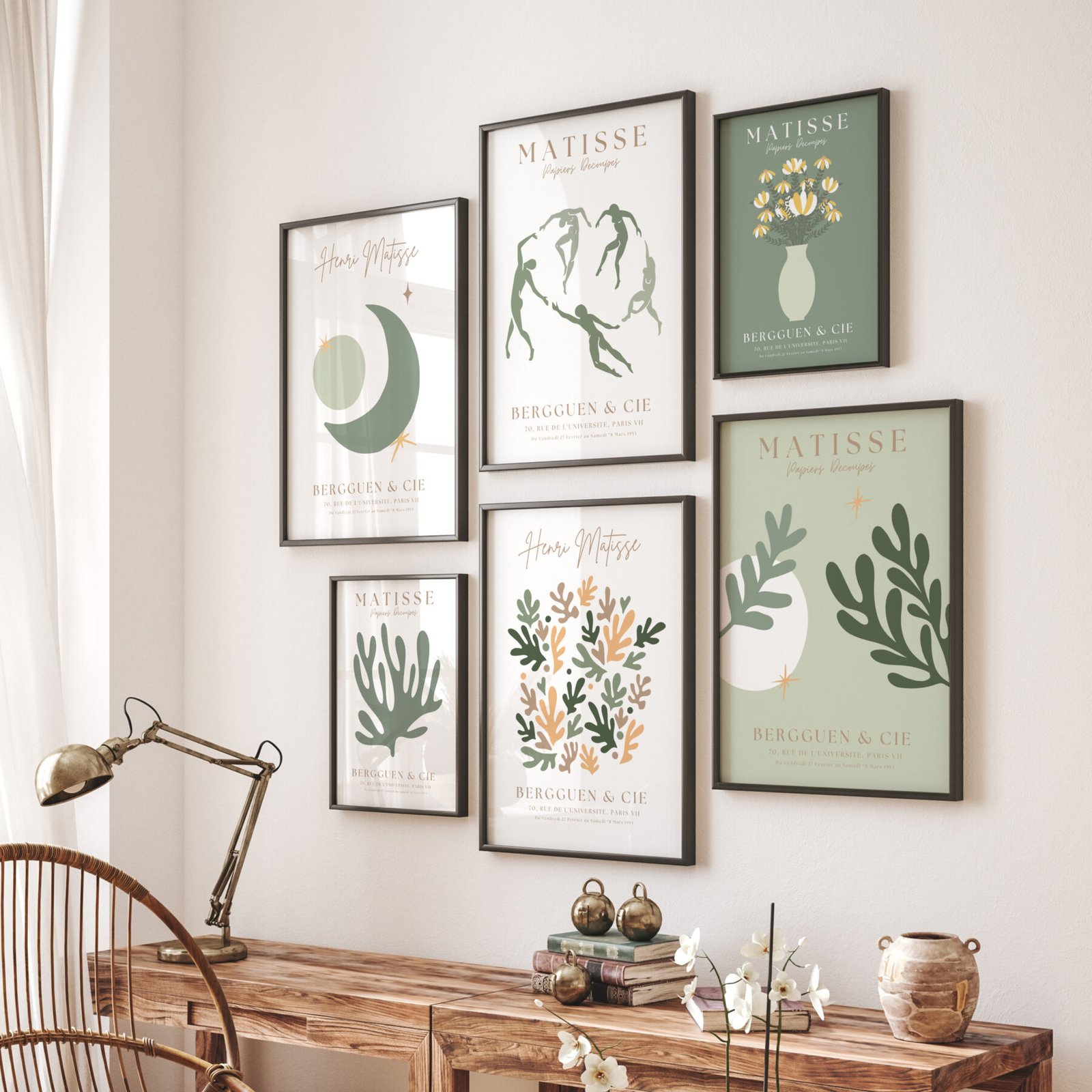 Matisse Gallery Wall in Sage Green